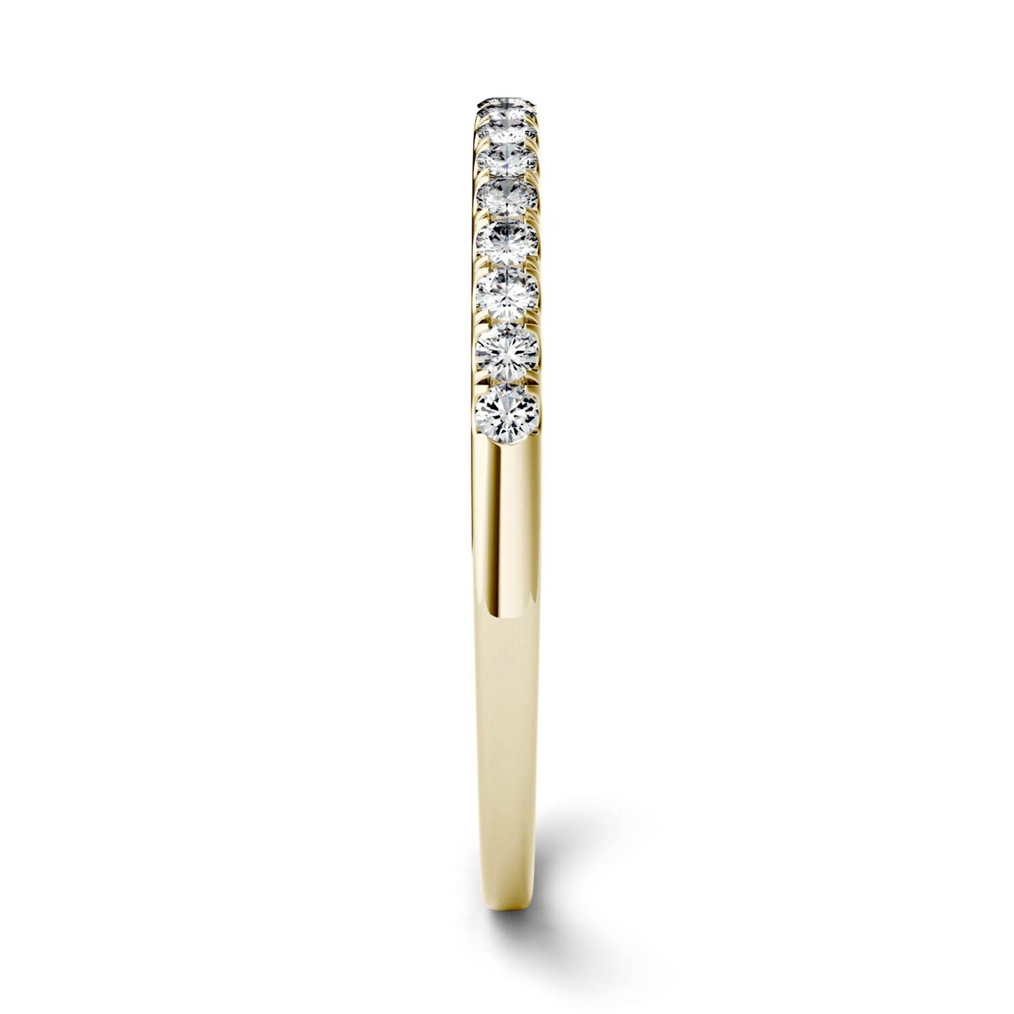 0.16 CTW DEW Round Moissanite Anniversary Ring in 14K Yellow Gold