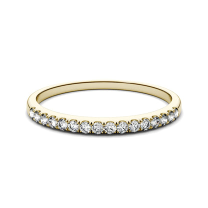 0.16 CTW DEW Round Moissanite Anniversary Ring in 14K Yellow Gold