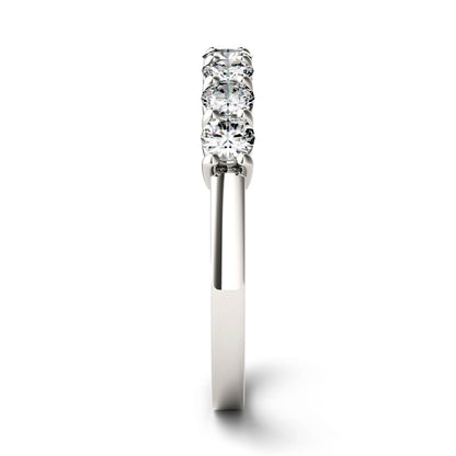 0.70 CTW DEW Round Moissanite Seven-Stone Anniversary Band in 14K White Gold