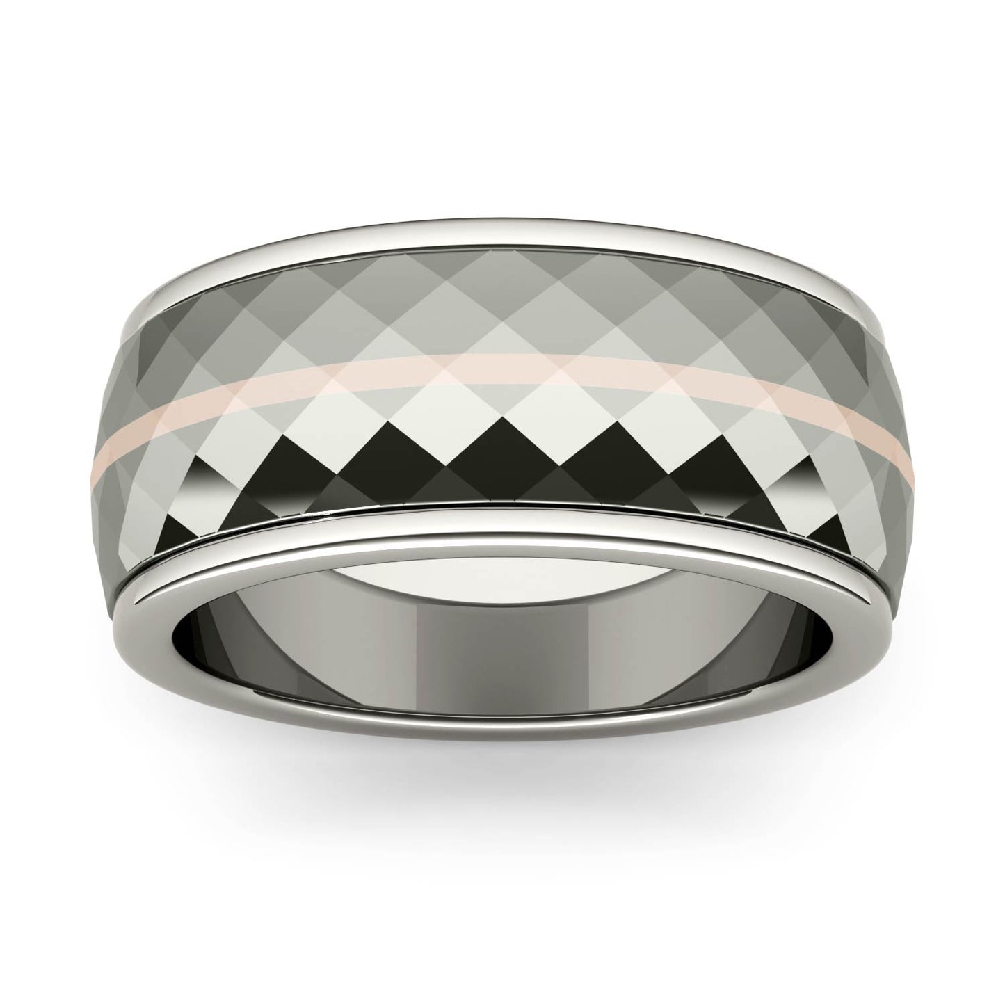 Men's Wedding Band in Titanium and 14K Gold