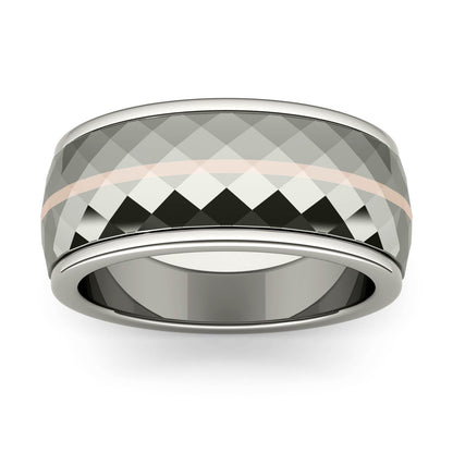 Men's Wedding Band in Titanium and 14K Gold
