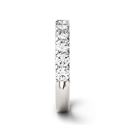 1.10 CTW DEW Round Moissanite Anniversary Band in 14K White Gold