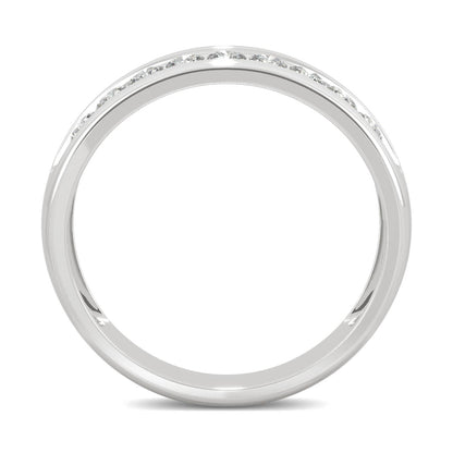 0.72 CTW DEW Round Moissanite Two Row Ring in 14K White Gold