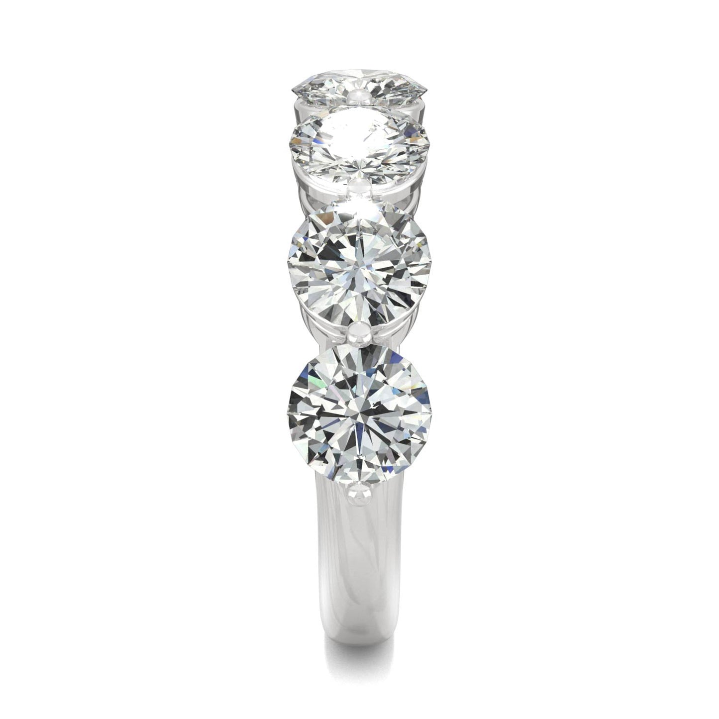 3.50 CTW DEW Round Moissanite Seven-Stone Ring in 14K White Gold