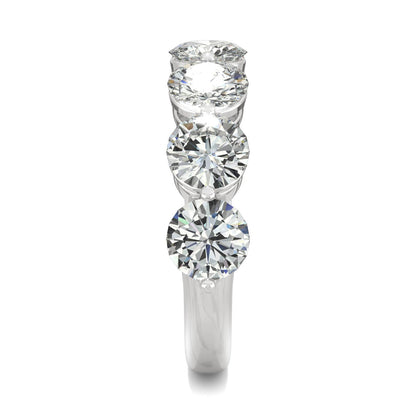 3.50 CTW DEW Round Moissanite Seven-Stone Ring in 14K White Gold